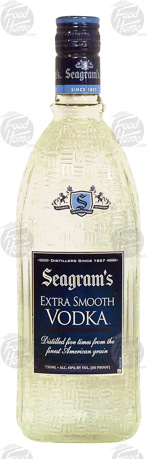 Seagram's Extra Smooth vodka, distilled five times, 40% alc. by vol. Full-Size Picture